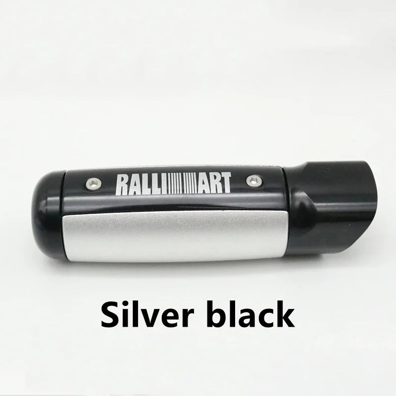Silver-black aluminum Handbrake cover for Mitsubishi Lancer, ASX, Outlander, Evo.