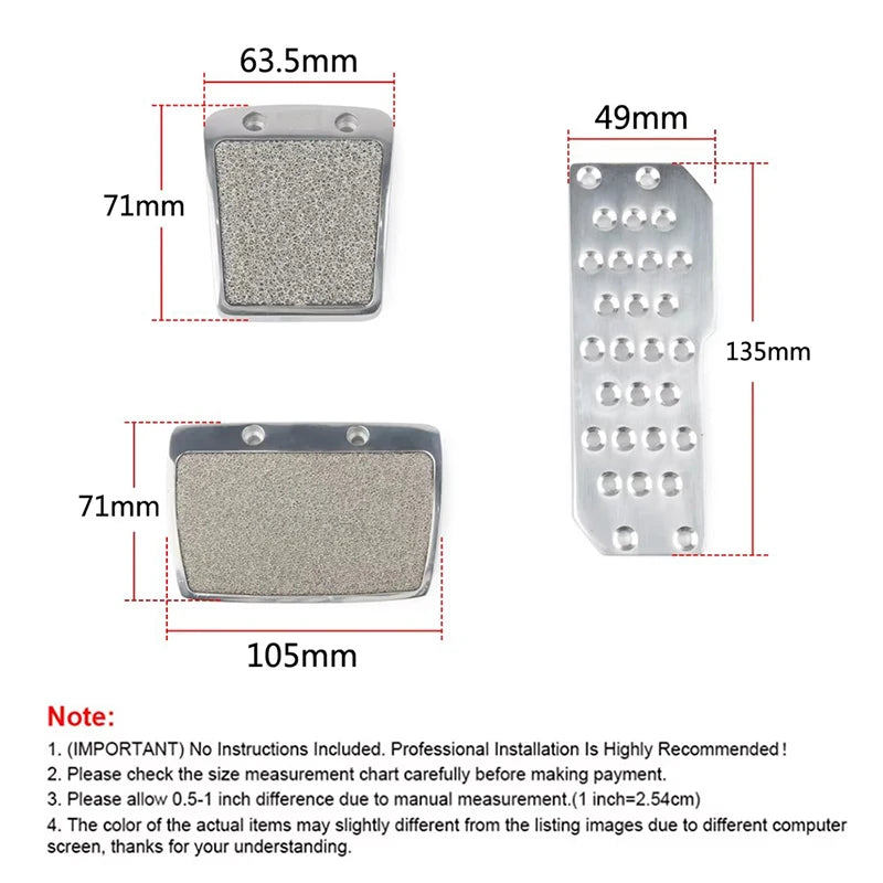"Honda Civic/Accord racing pedal set: includes clutch, brake, and gas pedals."