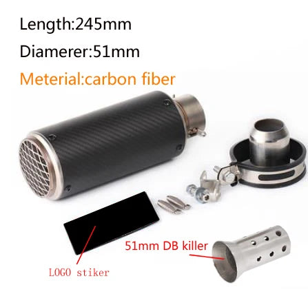 "Metal exhaust component: Suzuki GSX-S1000/Versys Universal GP Carbon muffler - Sleek, durable tubing connects to piping."