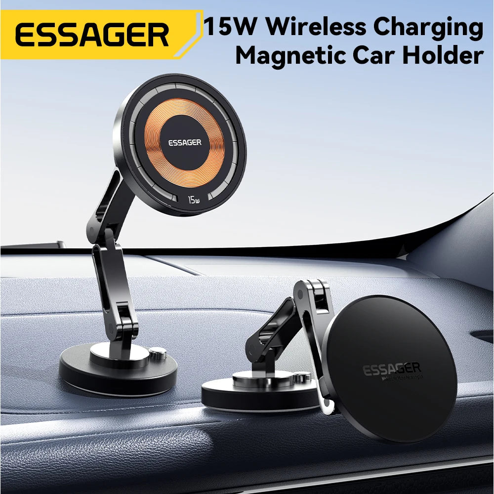 Essager 15W Magnetic Wireless Car Phone Holder - JustUsRacers