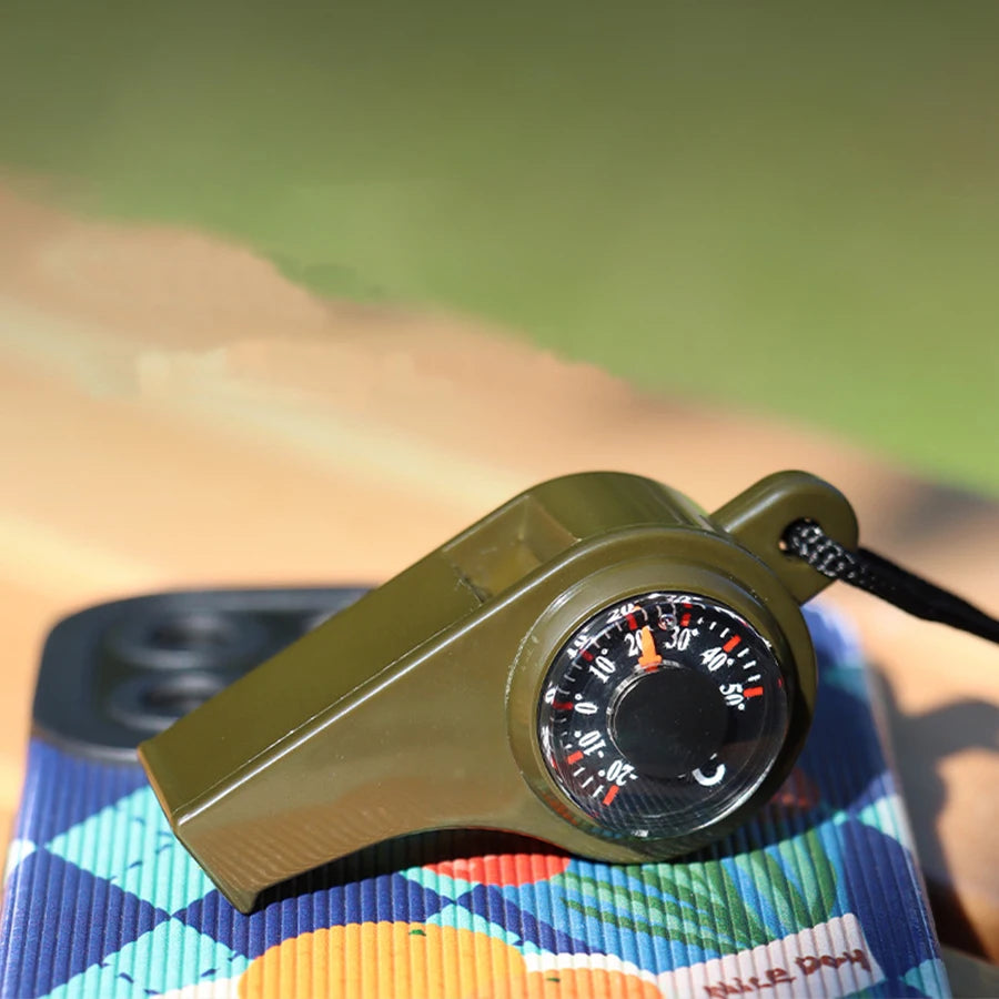 High Decibel Emergency Rescue Whistle with Compass and Thermometer - JustUsRacers