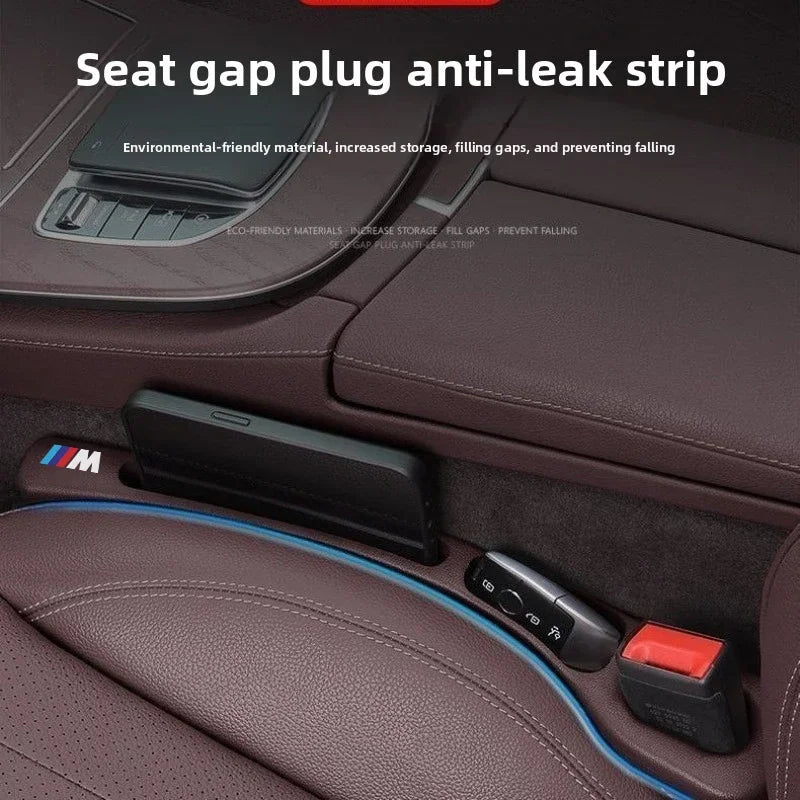 BMW seat gap filler strips (2pcs), universal fit. Improve vehicle interior by closing seat belt storage gaps.