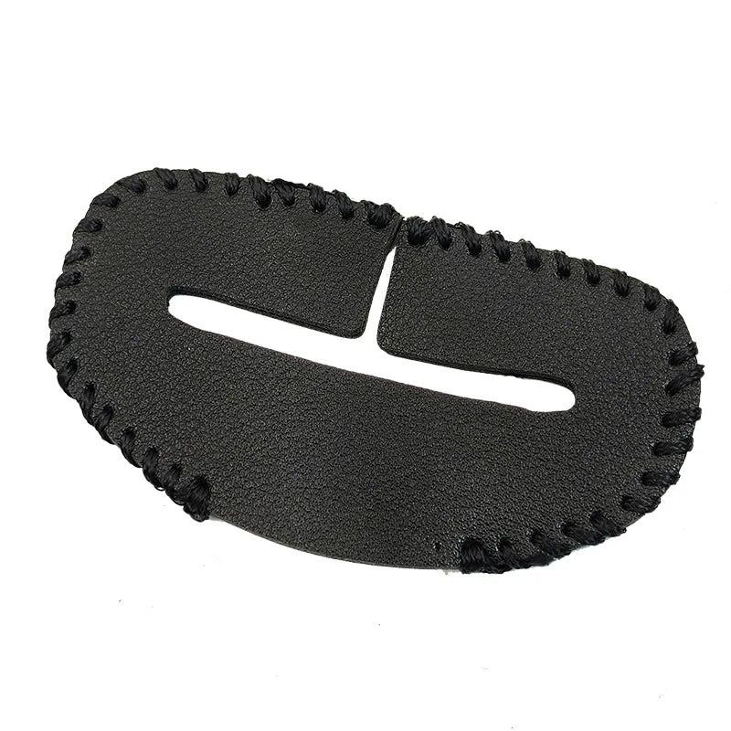 Black leather buckle protector with beads — fits 1xPU seat belt. Sleek car accessory.