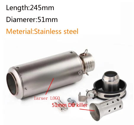 Two stainless steel Suzuki GSX-S1000/Versys Universal GP Carbon Exhaust pipes.