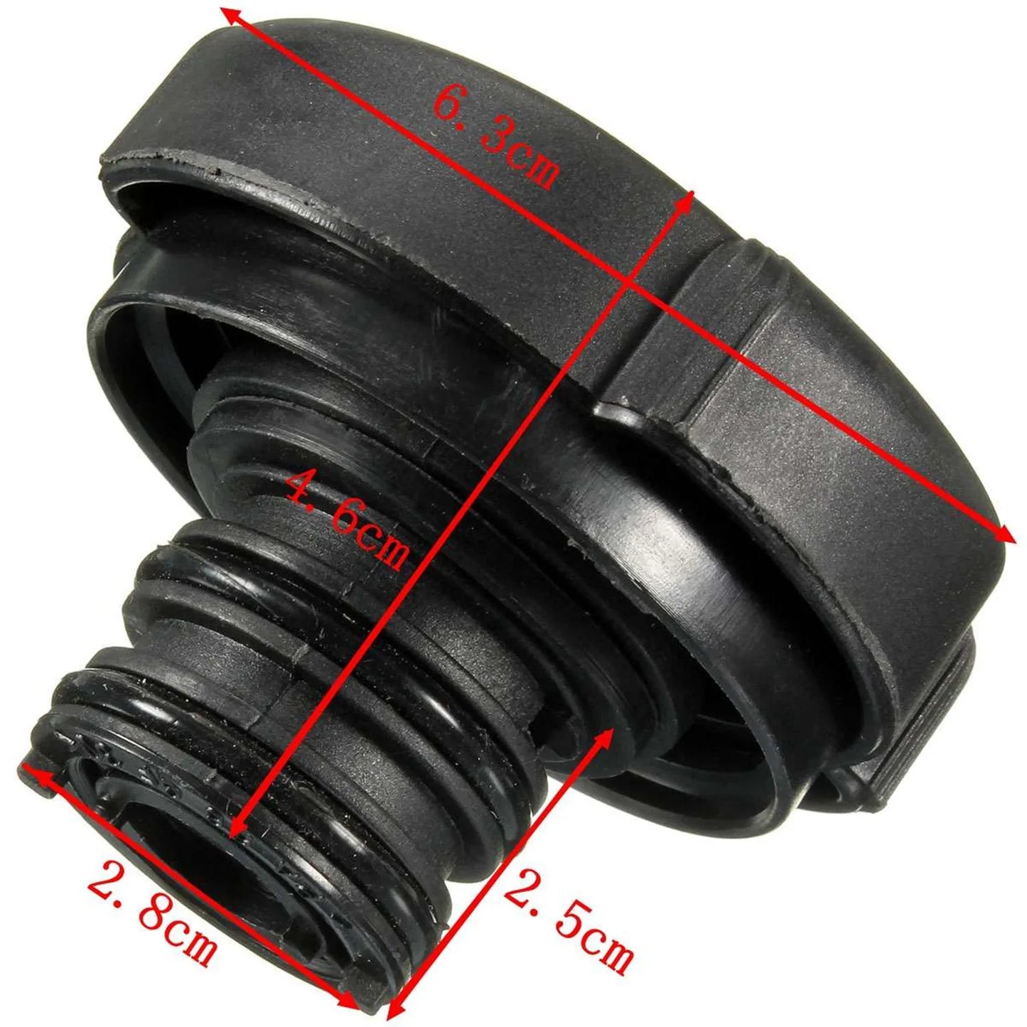Black plastic BMW radiator expansion tank cap. Fits BMW E36, E46 models (OE# 17111712669).