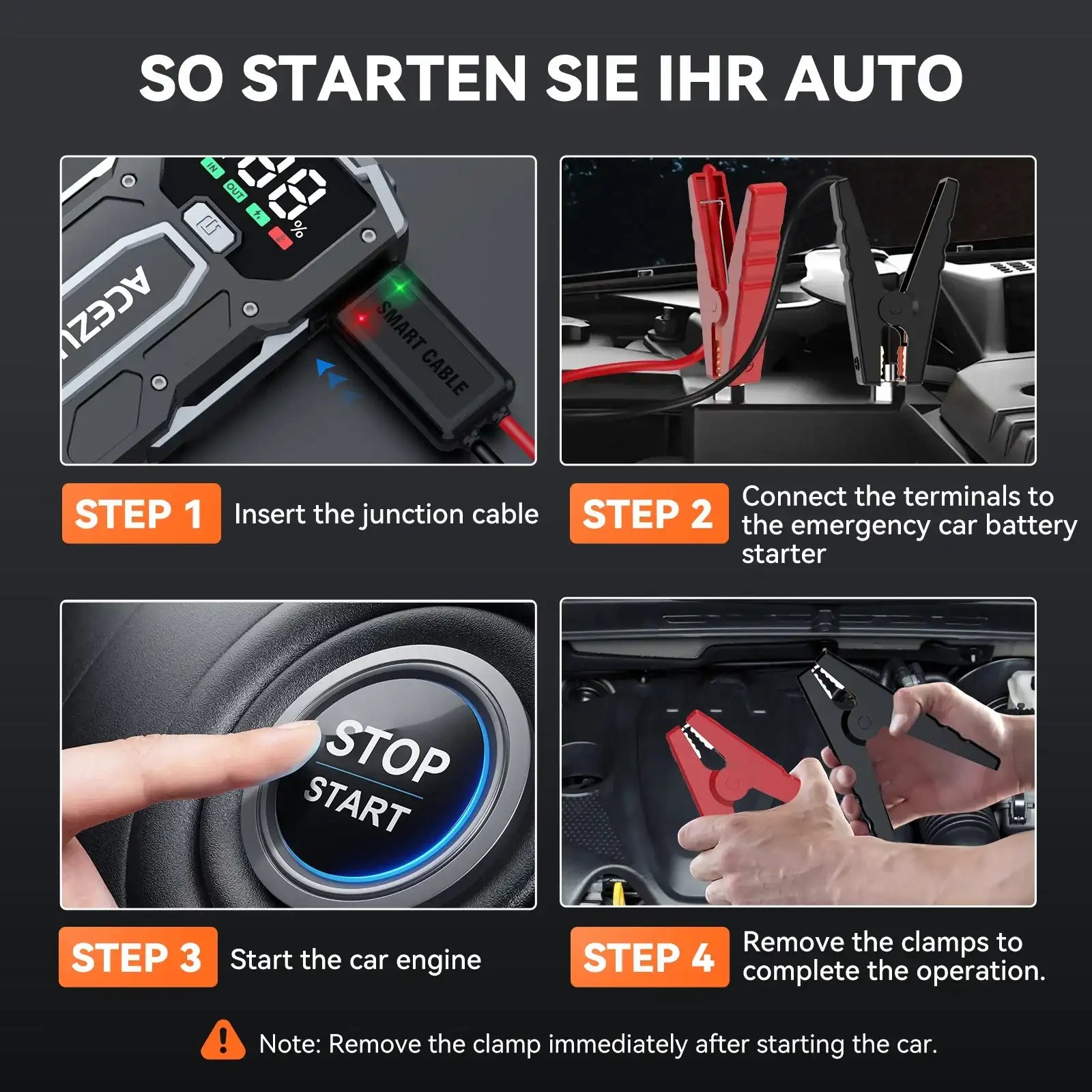 12800mAh 3000A Car Jump Starter Power Bank - JustUsRacers