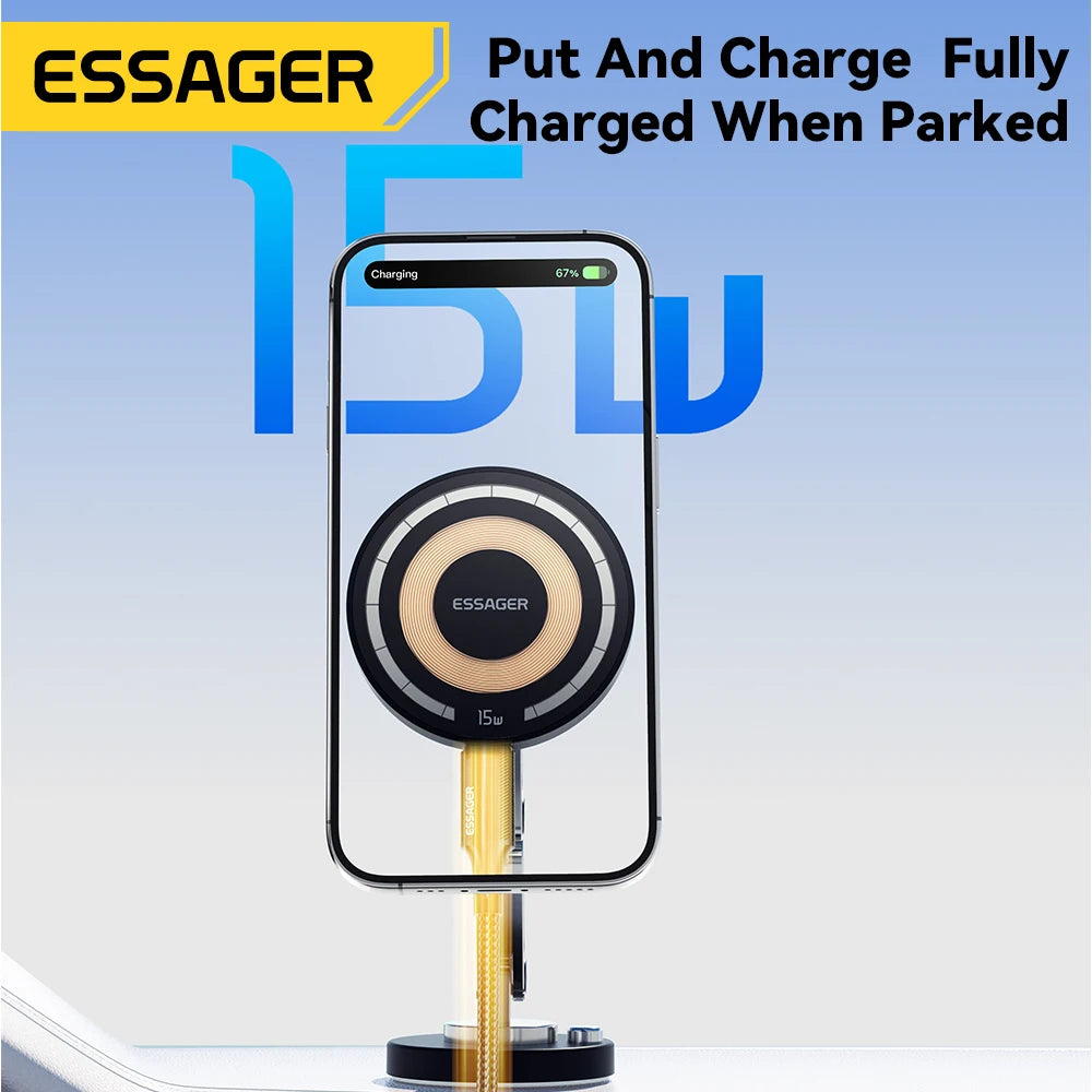 Essager 15W Magnetic Wireless Car Phone Holder - JustUsRacers