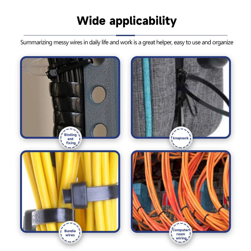 100pcs Self-Locked Nylon Cable Tie Set - JustUsRacers