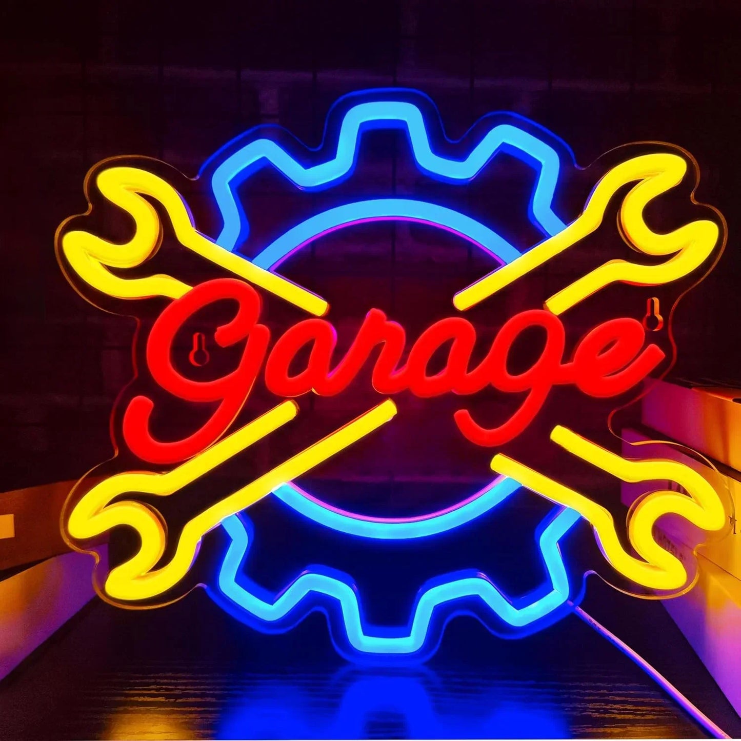 Garage Neon Sign Wrench Shaped LED Light - JustUsRacers