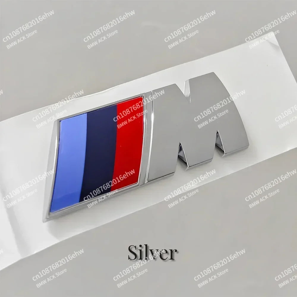 BMW M emblem set: 3D side and rear stickers for E36, E34, G20, G30, X6 vehicles.