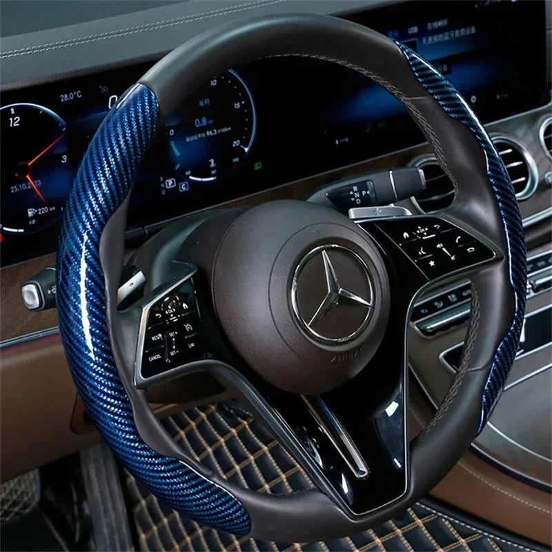 2024 Carbon Fiber Car Steering Wheel Cover (2PCS) - JustUsRacers