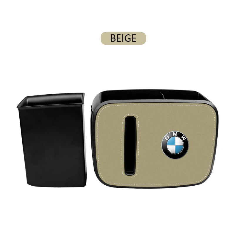 BMW E36 E46 car storage box for tissues and cups. Genuine leather finish.
