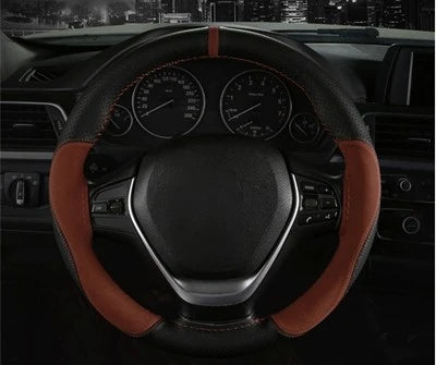 Suede Leather Car Steering Wheel Cover 15 Inch - JustUsRacers