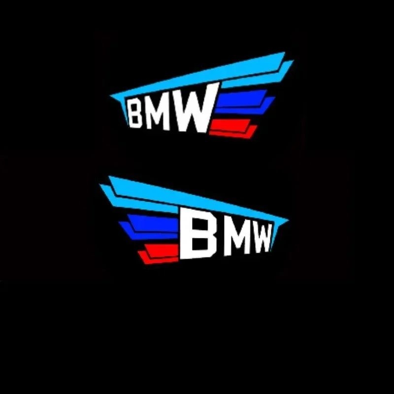 "BMW Logo LED door lights for select models (E36, E39, E46). Authentic BMW logo included."