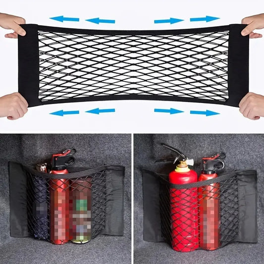 Universal Car Double Mesh Trunk Storage Net - JustUsRacers