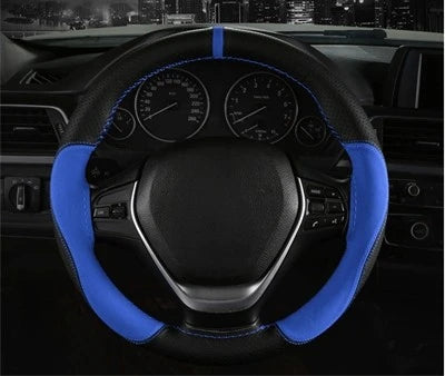 Suede Leather Car Steering Wheel Cover 15 Inch - JustUsRacers