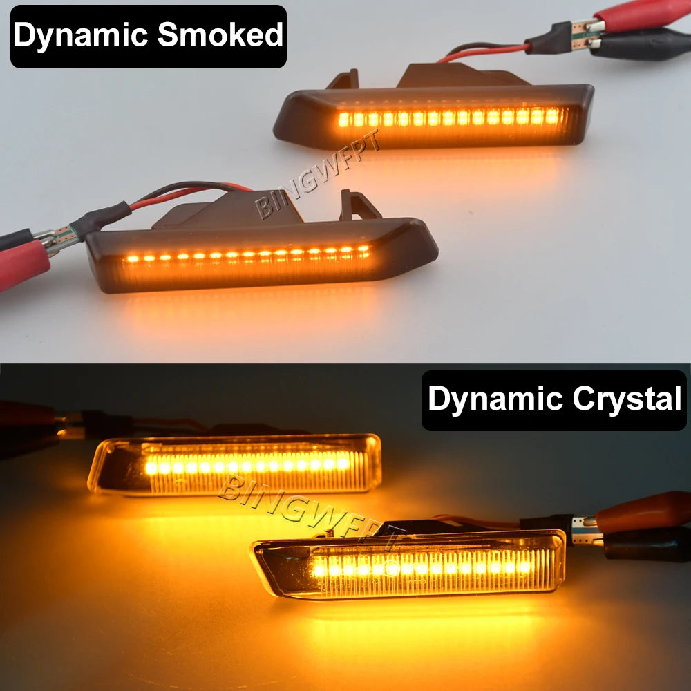 Two pieces of 12-piece amber LED set. Each piece contains multiple amber LED lights.