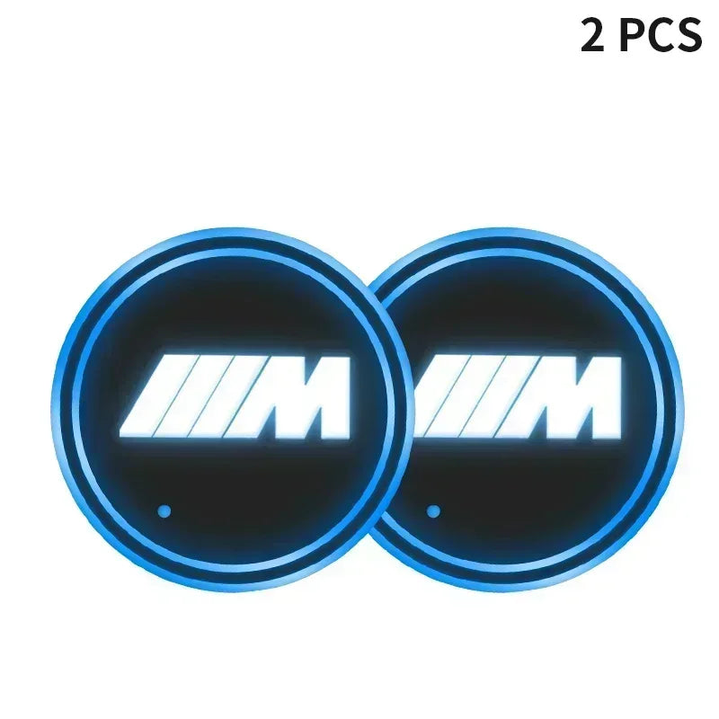 Two car door logos: BMW emblems for installation on BMW vehicles.