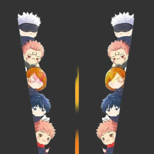 Juke Kaisen Chibi Peeker: 7-character anime heroes on waterproof car sticker. BS105 fit for RV. Official merchandise. No bran