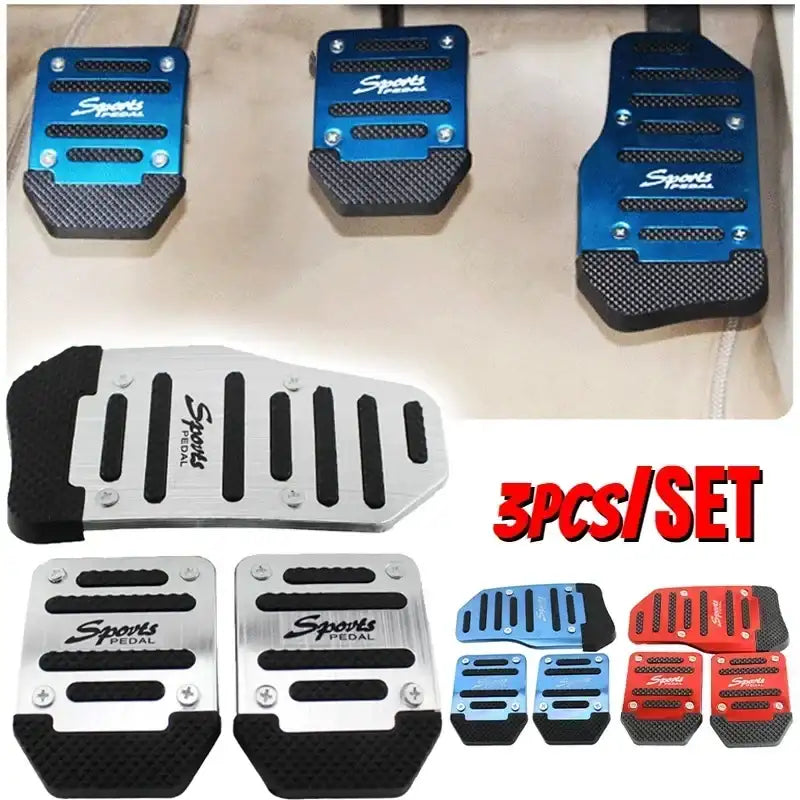 Universal Non-Slip Aluminum Manual Transmission Pedal Cover Set - JustUsRacers
