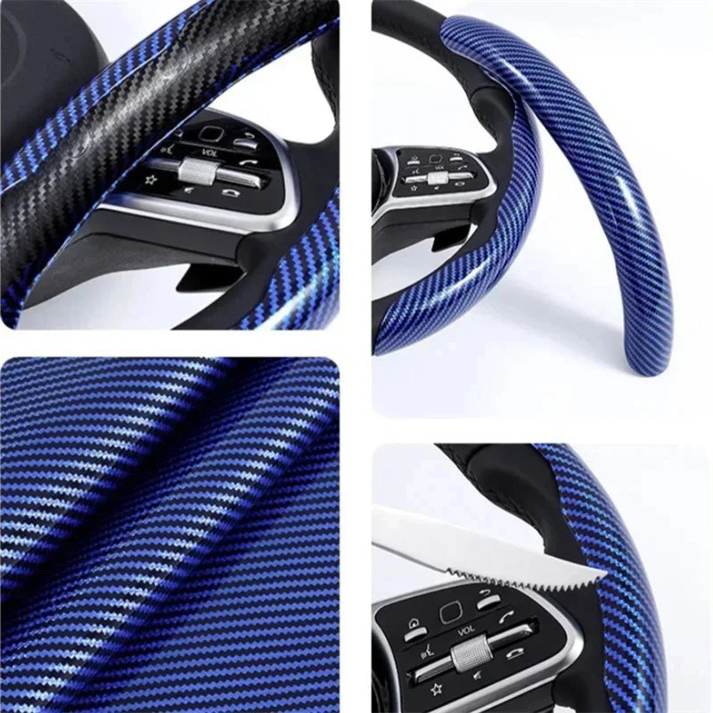 2024 Carbon Fiber Car Steering Wheel Cover (2PCS) - JustUsRacers