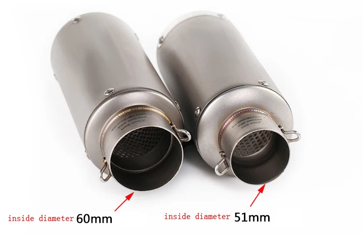 "Universal GP Carbon Exhaust: Two 5-inch muffler pipes for Suzuki GSX-S1000 / Versys motorcycles."