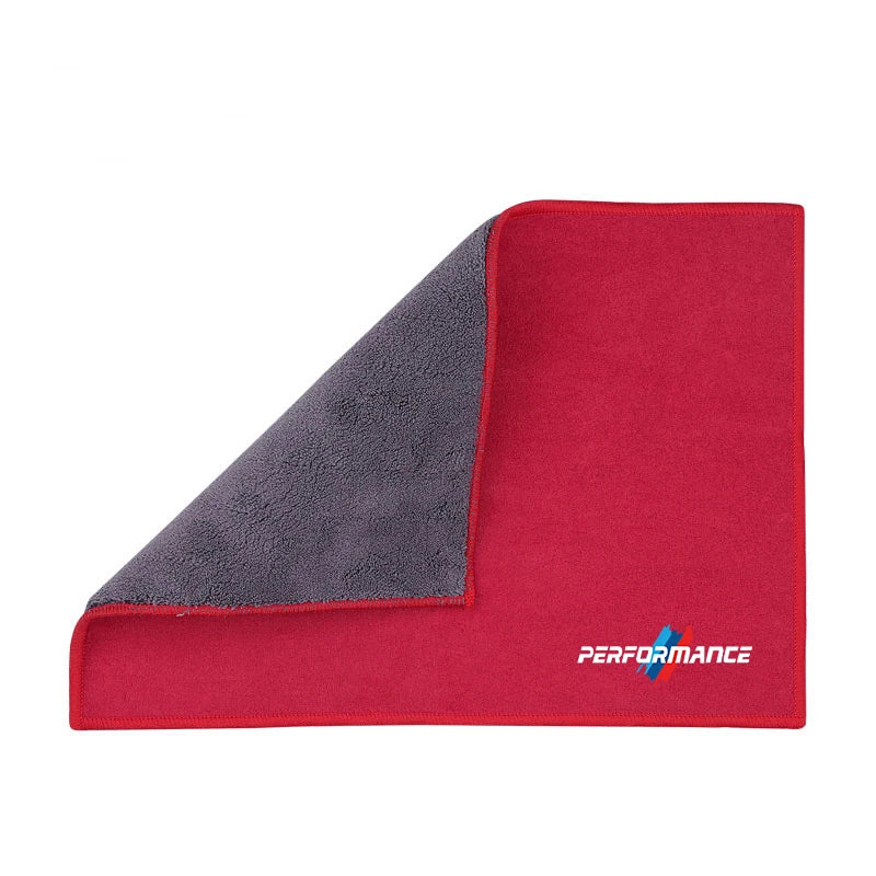 "Performance Microfiber Towel: Absorbent and lightweight microfiber texture enhances water absorption and drying capabilities."