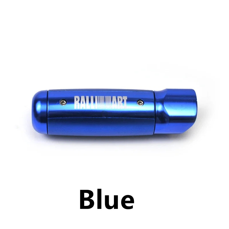 "Aluminum Handbrake Cover for Mitsubishi Lancer, ASX, Outlander, and Evo models. Blue finish."