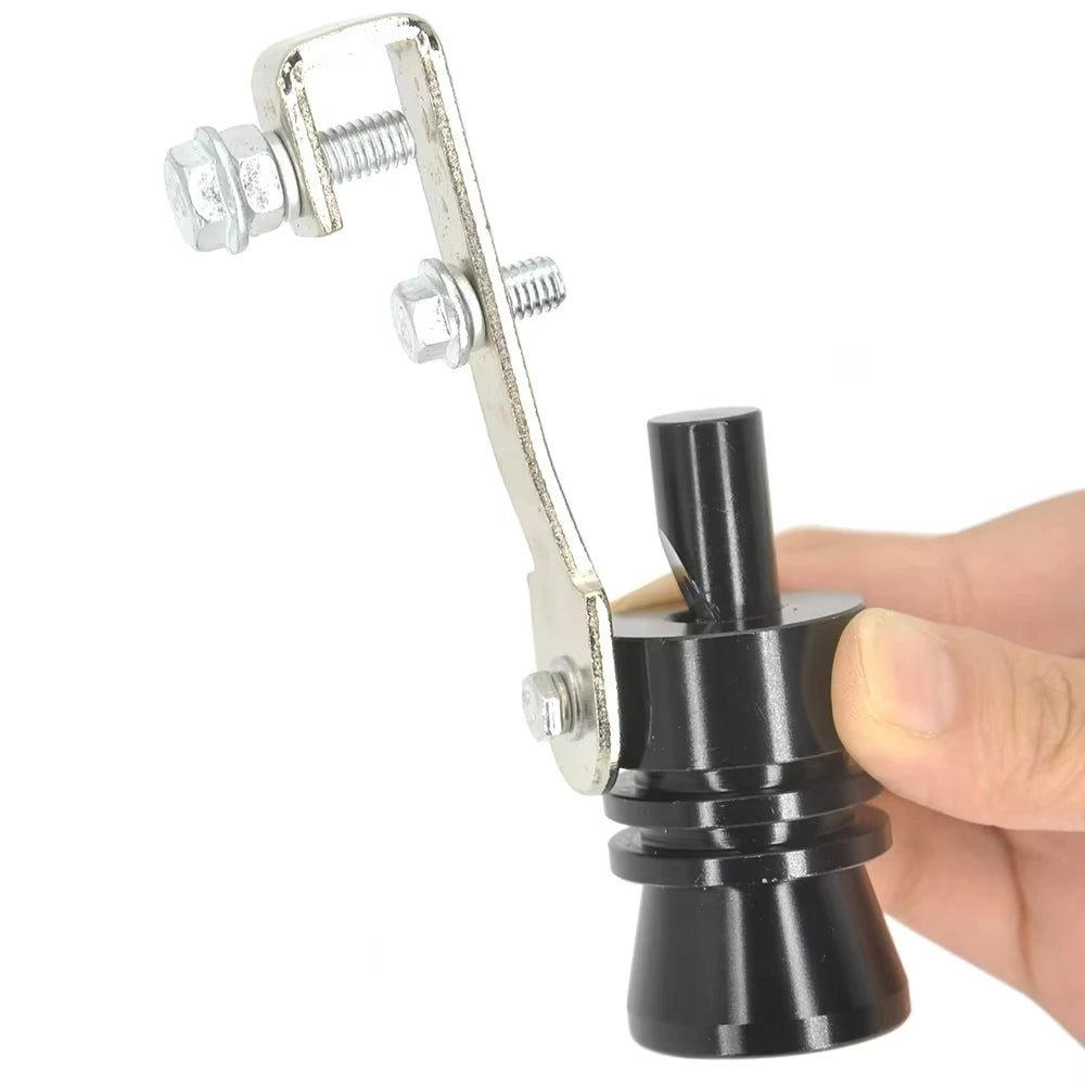 "Black metal muffler insert for car exhaust: Universal Turbo Whistle"