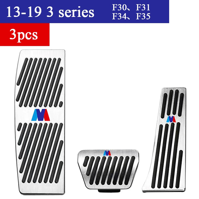 BMW Foot Pedal Covers Stainless Steel Rubber Anti-Slip Pedals - JustUsRacers