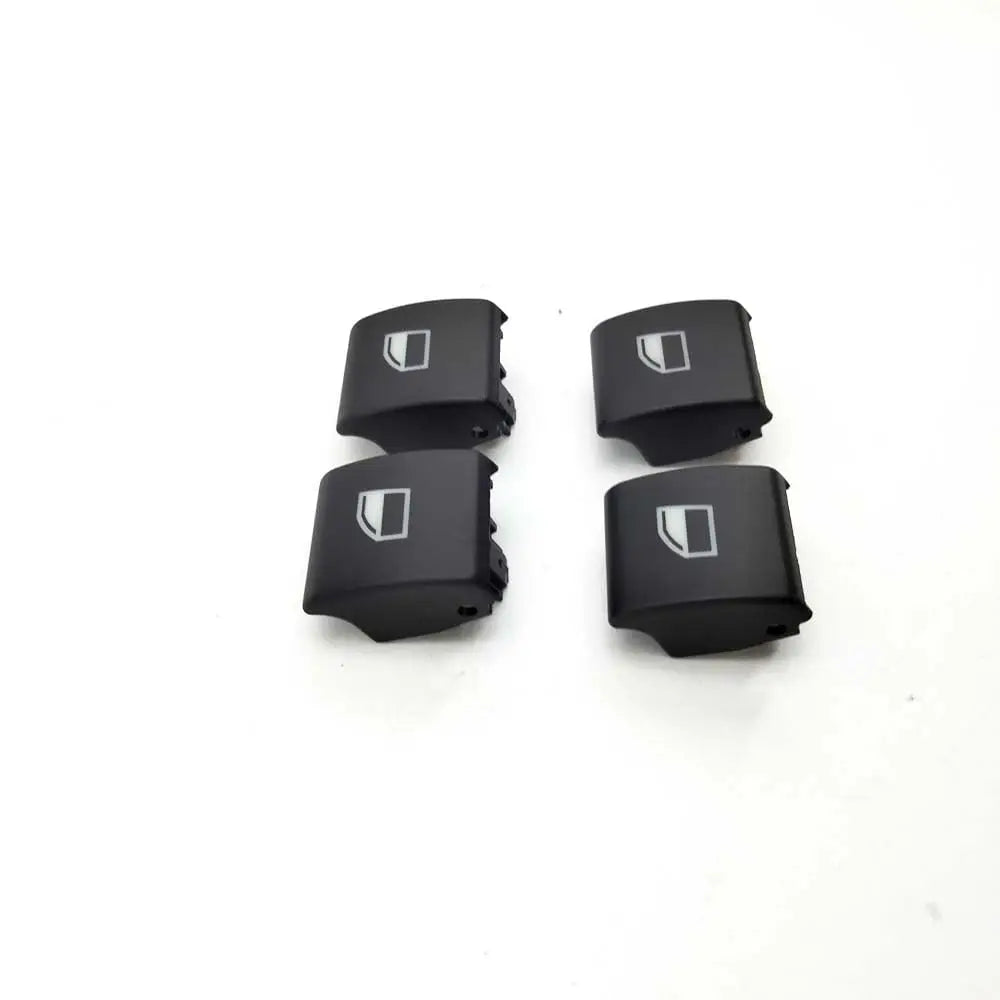 Set of 4 black door handle button caps for BMW E46 models: 323i, 325i, 330i, M3.