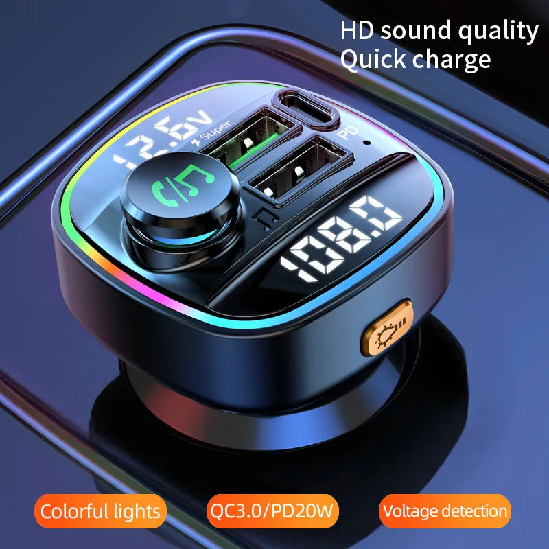 Bluetooth 5.0 FM Transmitter with Handsfree and MP3 Player - JustUsRacers