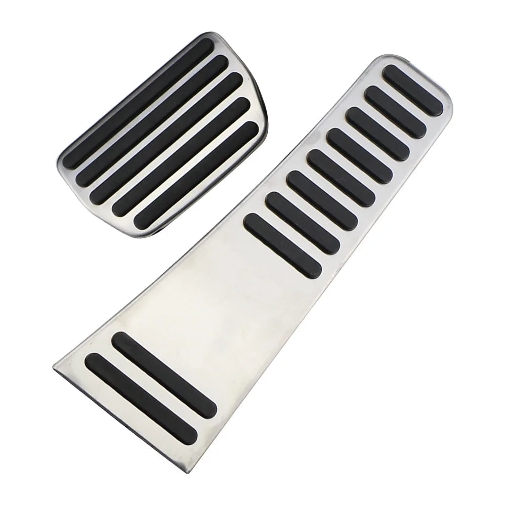 Black and chrome Volvo XC60, XC90, S90 (Auto) anti-slip pedal covers.