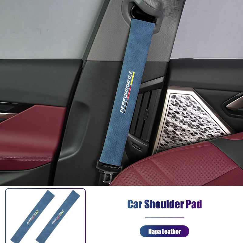 "BMW E36, E39, E46 seat belt shoulder pad cover."

Or, for a more descriptive alt text:

"Seat belt shoulder pad cover for BM