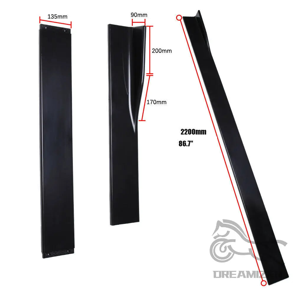 6PCS Universal Side Skirt Extension Rocker Plate Lip - JustUsRacers