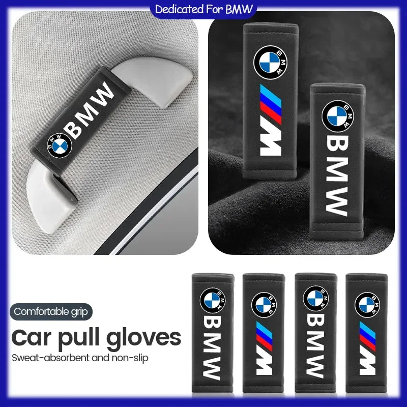 BMW logo grip cover for interior pull strap. Authentic BMW emblem for enhanced vehicle aesthetics.