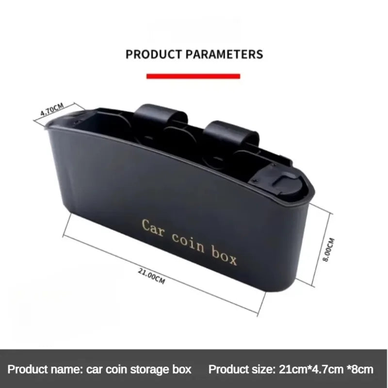 'Car storage box: fits front/rear seats and trunk. Multi-use for trash, tools, or gear.'