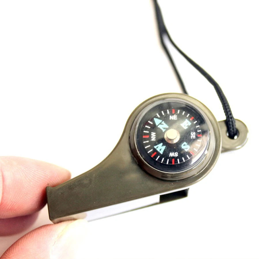 High Decibel Emergency Rescue Whistle with Compass and Thermometer - JustUsRacers
