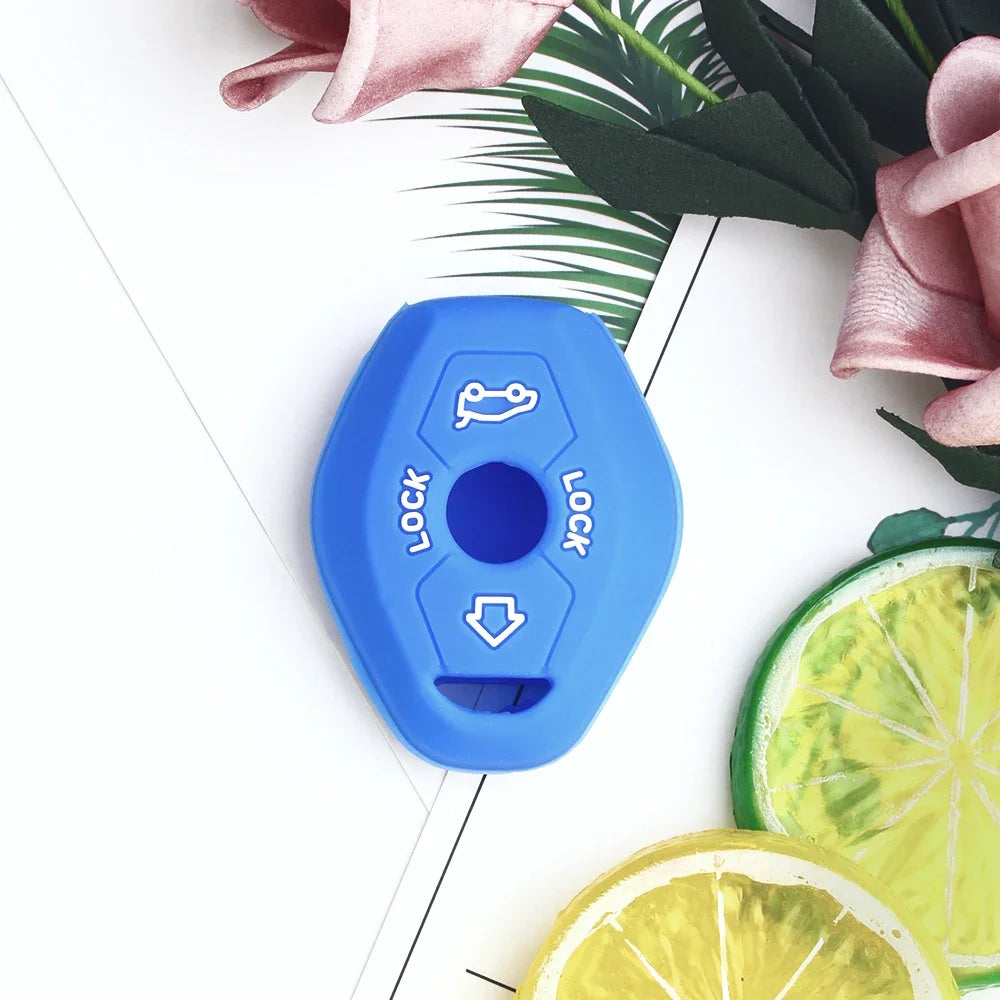 KEYYOU Silicone Remote Key Case Cover for BMW (1998–2005, 3 Buttons) - JustUsRacers