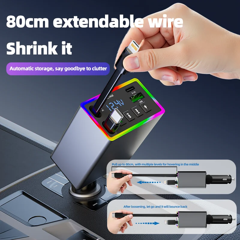 'Anker Bluetooth Car FM Transmitter with USB-C fast charge and retractable design — fits phones up to 8.58in screen.'