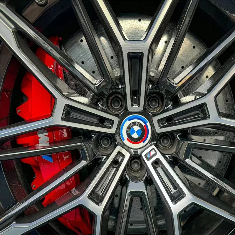 Six heat-resistant caliper stickers for BMW brakes. Performance upgrade.