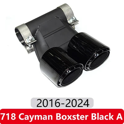 "Dual outlet Porsche Cayman/Boxster exhaust tip (987/981/718, 2009-2024)"