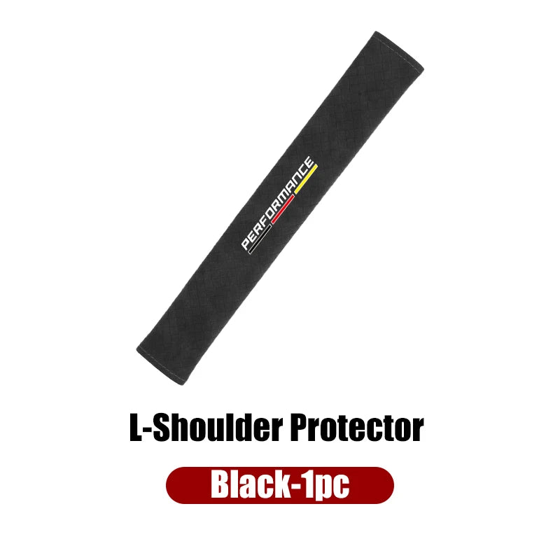 Black BMW E36 E39 E46 seat belt shoulder pad cover. Fits over shoulder protector for added comfort and style.