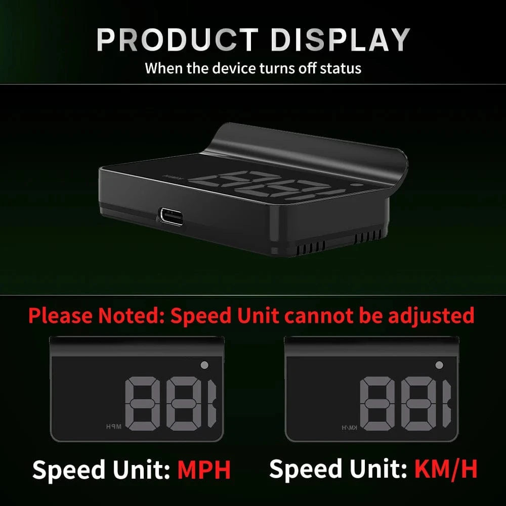 KWHUD Head-up Display (HUD) Car GPS Digital Speedometer - JustUsRacers