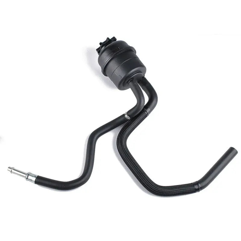Black BMW E36, E46, E30 323i, 328i, 330i power steering hose and tank connection.