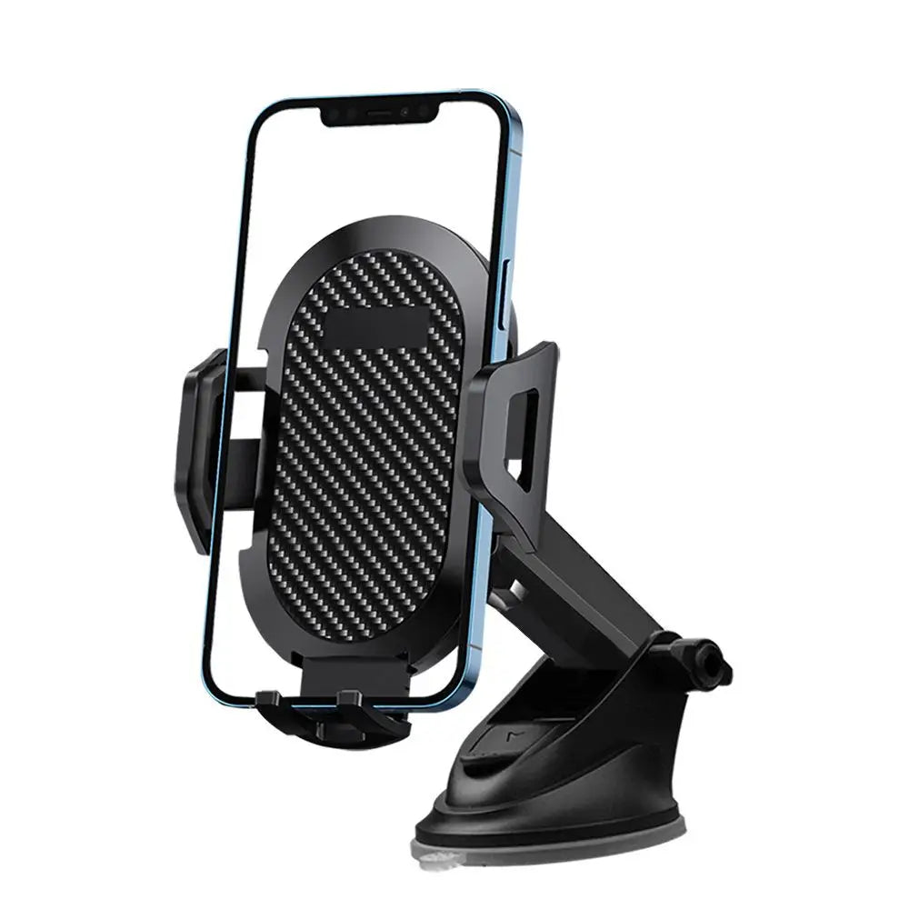 'Car suction mount - secures phone for GPS navigation or hands-free calls.'