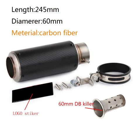 Two Suzuki GSX-S1000/Versys universal carbon exhaust pipes.