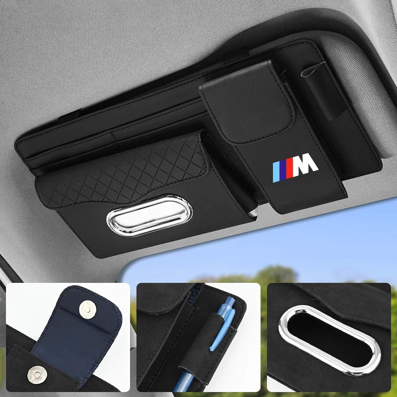 BMW Sun Visor: Leather phone holder for E36, E39, and E46 models.