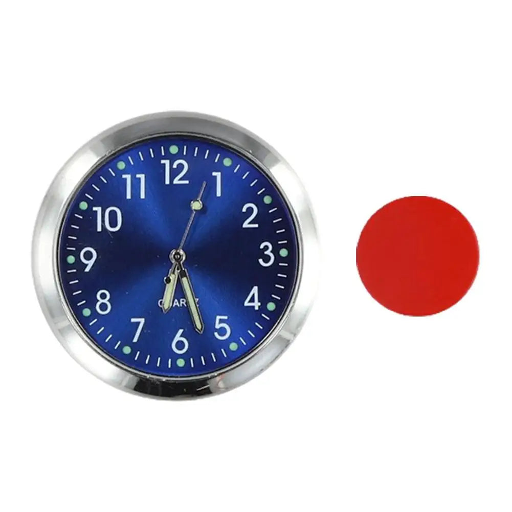 Red sideball accent: Miniboard car clock, features an analog display.