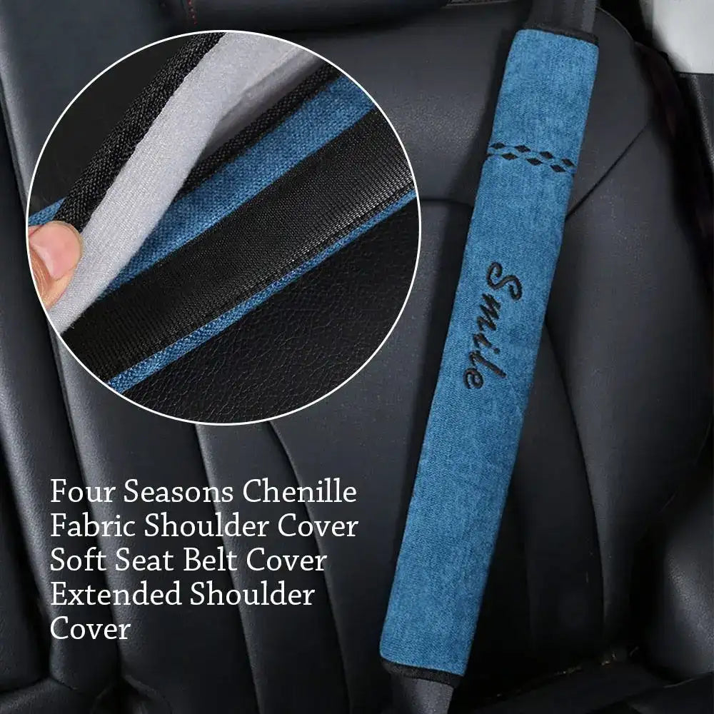 Universal Adjustable Car Seat Belt Cover Chenille - JustUsRacers